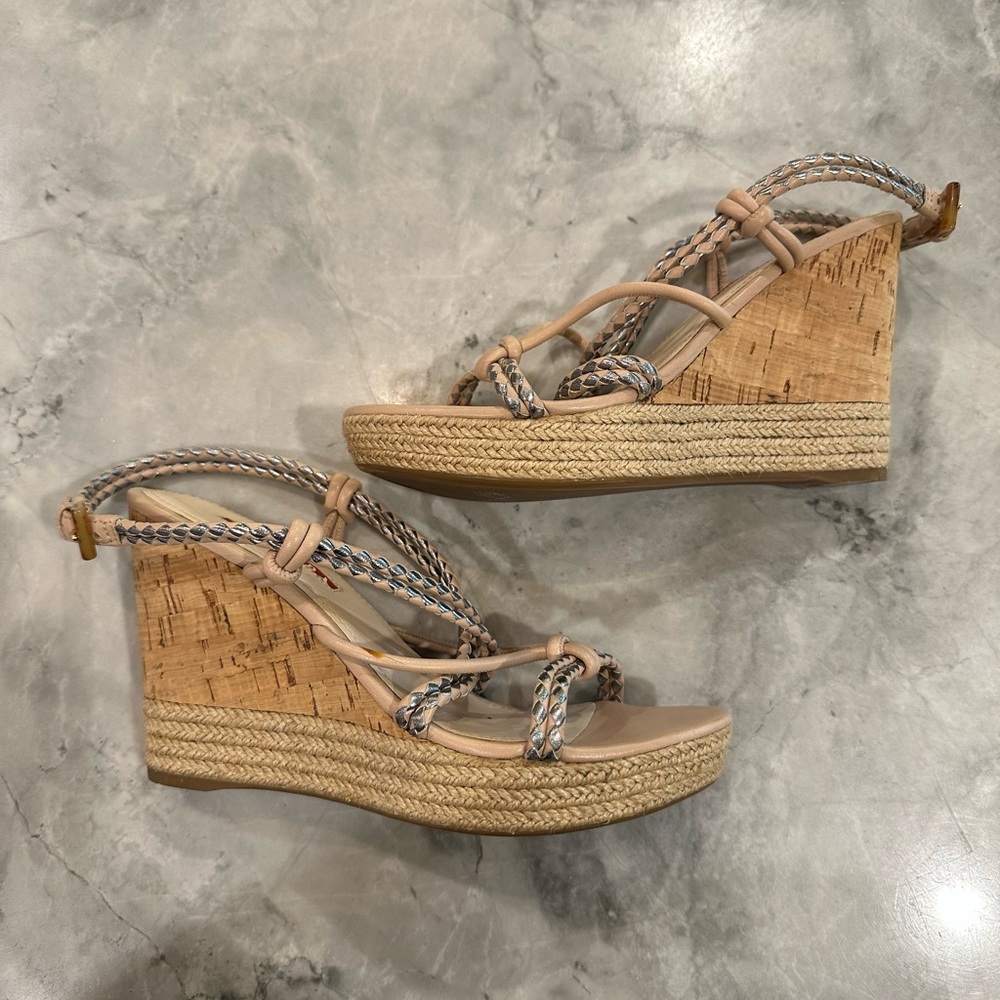 Prada platform wedge sandals